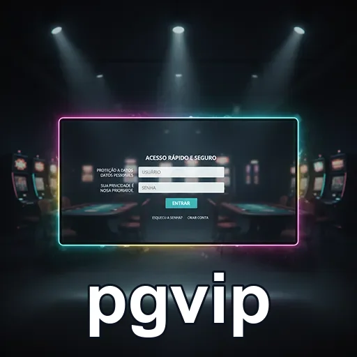 Tela de login segura e rápida do pgvip em dispositivos móveis.