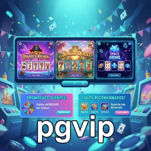 Tela do aplicativo pgvip com jogos de cassino acessíveis.