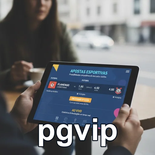 Usuário acessando apostas esportivas no pgvip em tablet.