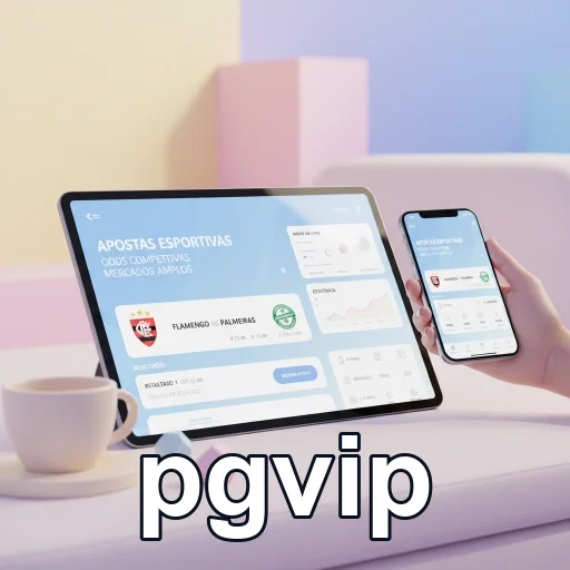 Tela de apostas esportivas do pgvip em tablet e celular.