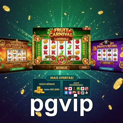 Tela do app móvel do pgvip com jogos como Fruit Carnival.