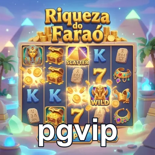 Slots do pgvip apresentando o jogo Riqueza do Faraó.