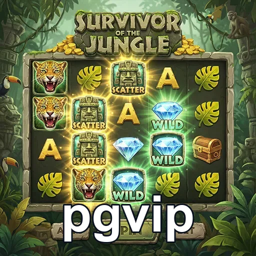 Slot 'Survivor of the Jungle' no pgvip com símbolos atraentes.