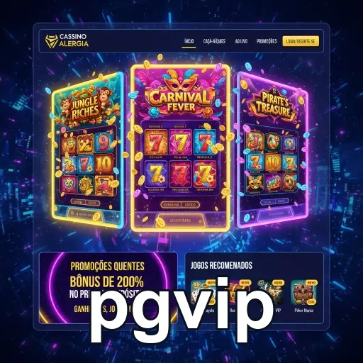 Interface do pgvip com jogos de slot como Jungle Riches.